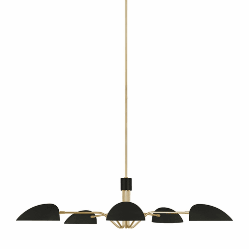 ED Ellen DeGeneres Jane 5-LT Chandelier - Midnight Black/Brass - EC1025MBK