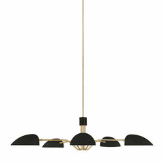 ED Ellen DeGeneres Jane 5-LT Chandelier - Midnight Black/Brass - EC1025MBK
