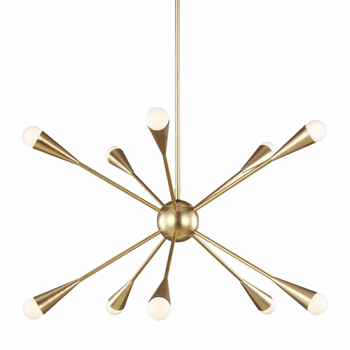 ED Ellen DeGeneres Jax 10-LT Chandelier - Burnished Brass - EC10310BBS