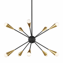 ED Ellen DeGeneres Jax 10-LT Chandelier - Midnight Black/Brass - EC10310MBK ED Ellen DeGeneres Jax 10-LT Chandelier - Midnight Black/Brass - EC10310MBK