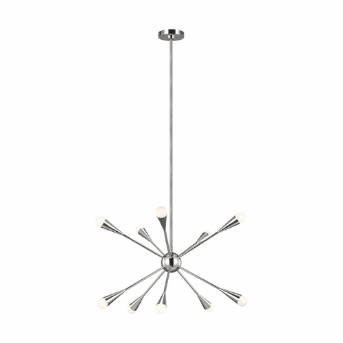 ED Ellen DeGeneres Jax 10-LT Medium Chandelier - Polished Nickel - EC10310PN