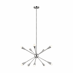 ED Ellen DeGeneres Jax 10-LT Medium Chandelier - Polished Nickel - EC10310PN ED Ellen DeGeneres Jax 10-LT Medium Chandelier - Polished Nickel - EC10310PN