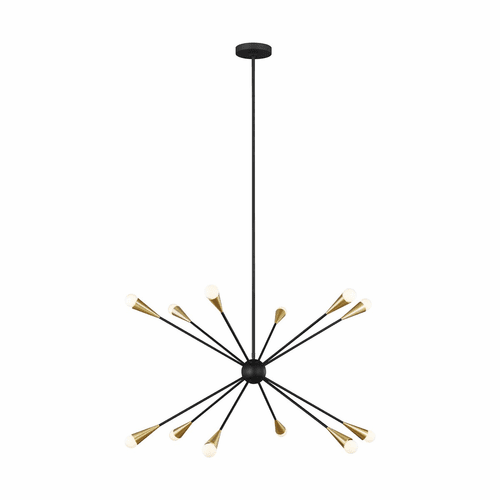 ED Ellen DeGeneres Jax 12-LT Chandelier - Midnight Black - EC10312MBK