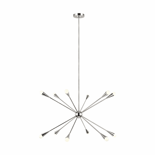 ED Ellen DeGeneres Jax 12-LT Chandelier - Polished Nickel - EC10312PN