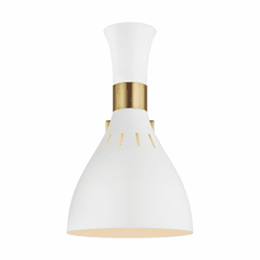 ED Ellen DeGeneres Joan 1-LT Swing Arm Wall Sconce - Matte White/Brass - EW1061MWT