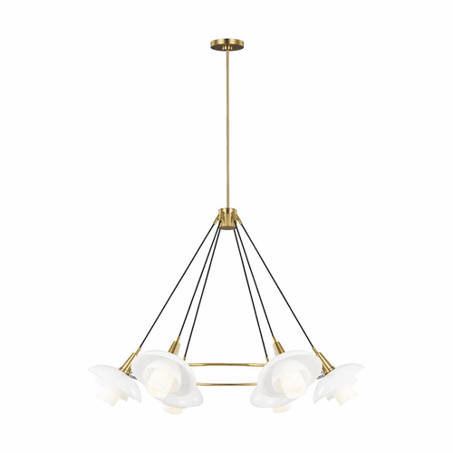 ED Ellen DeGeneres Rossie 6-LT Large Chandelier - Burnished Brass - EC1226BBS