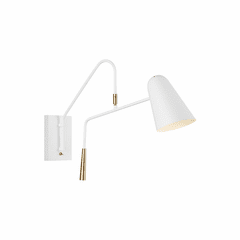 ED Ellen DeGeneres Simon 1-LT Wall Sconce - Matte White/Brass - EW1041MWT ED Ellen DeGeneres Simon 1-LT Wall Sconce - Matte White/Brass - EW1041MWT