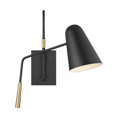 ED Ellen DeGeneres Simon 1-LT Wall Sconce - Midnight Black/Brass - EW1041MBK ED Ellen DeGeneres Simon 1-LT Wall Sconce - Midnight Black/Brass - EW1041MBK