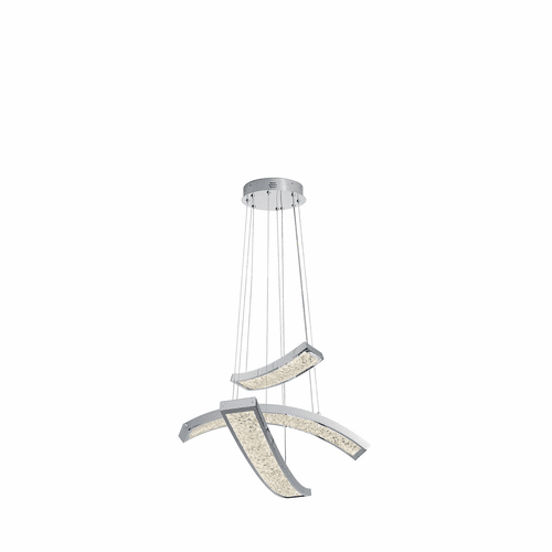 elan Crushed Ice 3-LT LED Pendant - Chrome - 83496