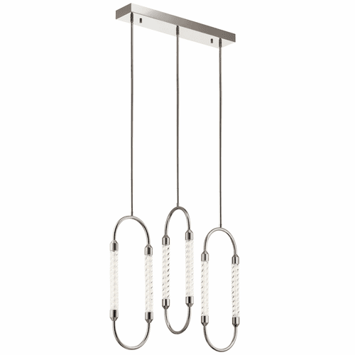 elan Delsey 3-LT LED Linear Chandelier - Polished Nickel - 84149