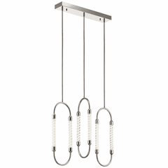 elan Delsey 3-LT LED Linear Chandelier - Polished Nickel - 84149