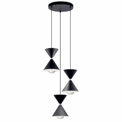 elan Kordan 3-LT LED Cluster Pendant - Matte Black - 84114 elan Kordan 3-LT LED Cluster Pendant - Matte Black - 84114