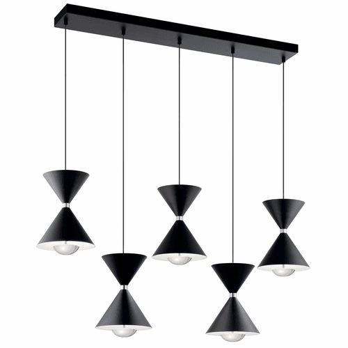 elan Kordan 5-LT LED Linear Chandelier - Matte Black - 84113