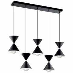 elan Kordan 5-LT LED Linear Chandelier - Matte Black - 84113