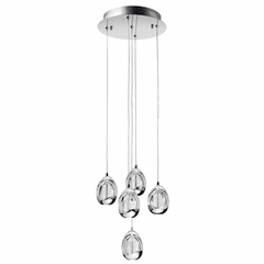 elan Lavinia 5-LT LED Cluster Pendant - Chrome - 83380