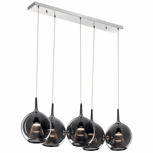elan Zin 5-LT LED Linear Chandelier - Chrome - 84154