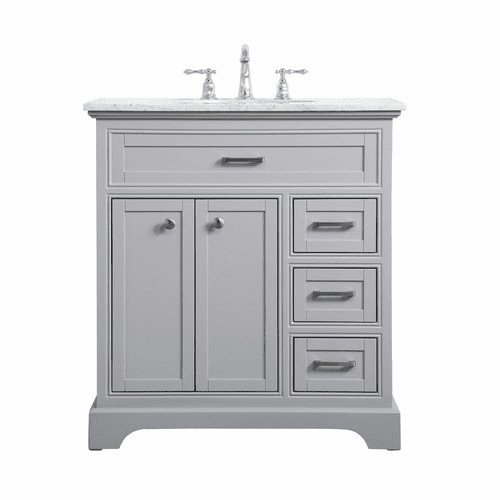 Elegant Aaron 32" Single Bathroom Vanity - Grey - VF15032GR
