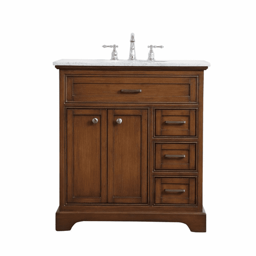 Elegant Aaron 32" Single Bathroom Vanity - Teak - VF15032TK
