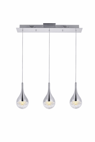 Elegant Amherst Collection LED 3-Light Chandelier In Chrome Finish - 3803D24C