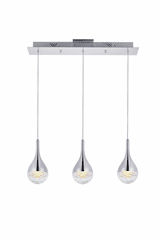 Elegant Amherst Collection LED 3-Light Chandelier In Chrome Finish - 3803D24C