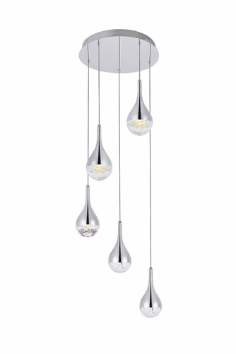 Elegant Amherst Collection LED 5-Light Chandelier In Chrome Finish - 3805D14C