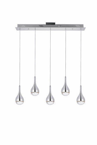 Elegant Amherst Collection LED 5-Light Chandelier In Chrome Finish - 3805D33C