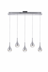 Elegant Amherst Collection LED 5-Light Chandelier In Chrome Finish - 3805D33C
