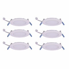 Elegant Asimov Dimmable 4" Slim Ceiling Light 6 Pack In White - SMR40930K-6PK