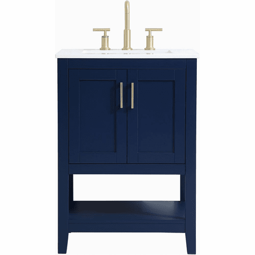 Elegant Aubrey 24" Single Bathroom Vanity - Blue - VF16024BL