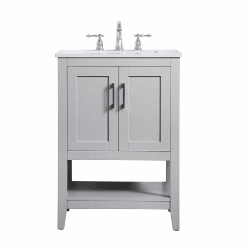 Elegant Aubrey 24" Single Bathroom Vanity - Grey - VF16024GR