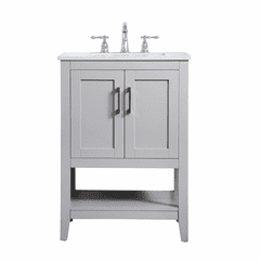 Elegant Aubrey 24" Single Bathroom Vanity - Grey - VF16024GR