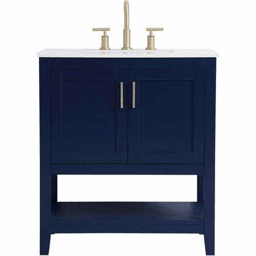 Elegant Aubrey 30" Single Bathroom Vanity - Blue - VF16030BL