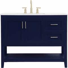 Elegant Aubrey 42" Single Bathroom Vanity - Blue - VF16042BL