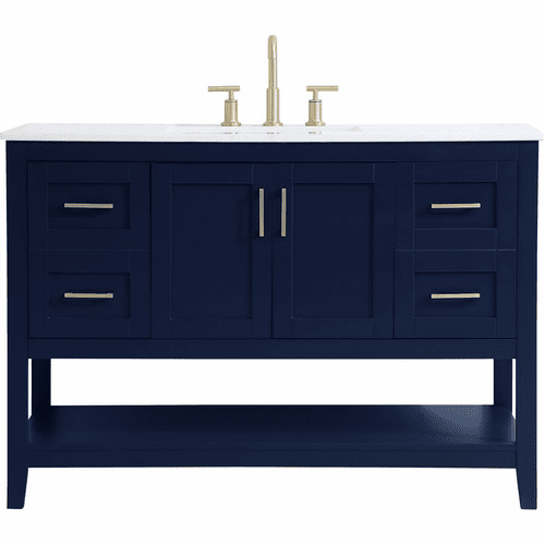 Elegant Aubrey 48" Single Bathroom Vanity - Blue - VF16048BL