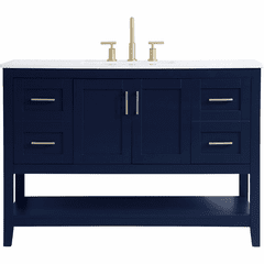 Elegant Aubrey 48" Single Bathroom Vanity - Blue - VF16048BL
