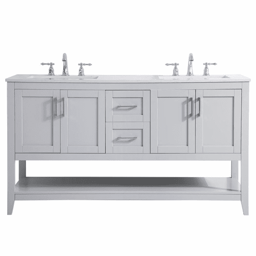 Elegant aubrey 60" Double Bathroom Vanity - Grey - VF16060DGR