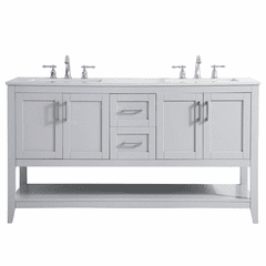 Elegant aubrey 60" Double Bathroom Vanity - Grey - VF16060DGR