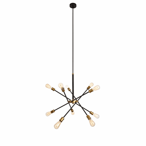 Elegant Axel Collection Chandelier - Black And Brass - LD8003D28BK