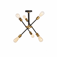Elegant Axel Collection Flushmount - Black And Brass - LD8003D17BK