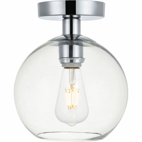 Elegant Baxter 1-LT Chrome Flush Mount - Chrome, Clear  - LD2204C