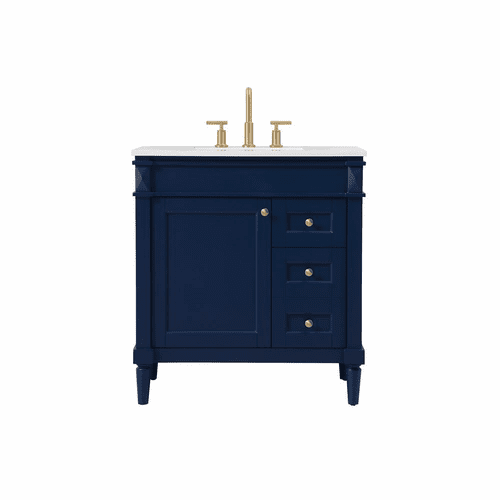 Elegant Bennett 32" Single Bathroom Vanity - Blue - VF31832BL