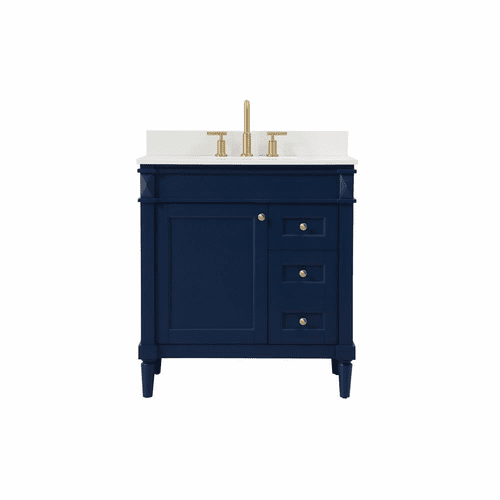 Elegant Bennett 32" Single Bathroom Vanity - Blue - VF31832BL-BS