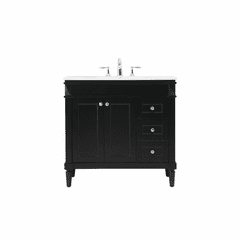 Elegant Bennett 36" Single Bathroom Vanity - Black - VF31836BK