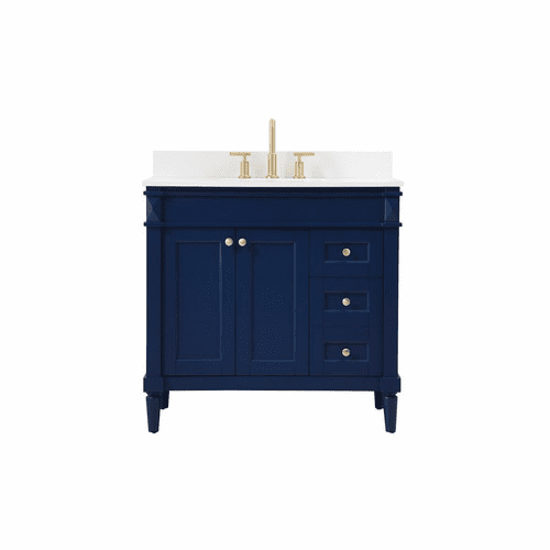 Elegant Bennett 36" Single Bathroom Vanity - Blue - VF31836BL-BS