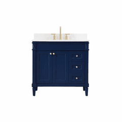 Elegant Bennett 36" Single Bathroom Vanity - Blue - VF31836BL-BS