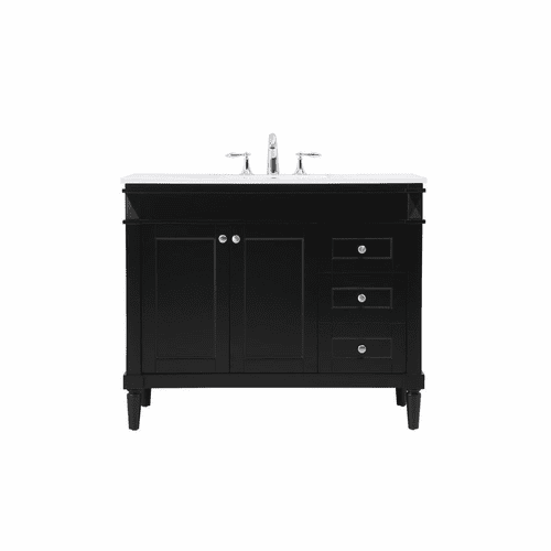 Elegant Bennett 42" Single Bathroom Vanity - Black - VF31842BK