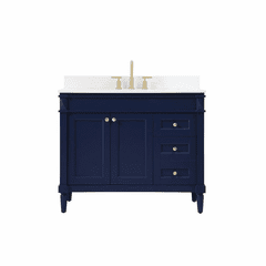 Elegant Bennett 42" Single Bathroom Vanity - Blue - VF31842BL-BS