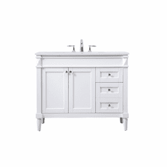 Elegant Bennett 42" Single Bathroom Vanity - White - VF31842WH