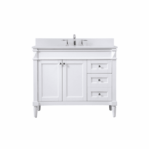 Elegant Bennett 42" Single Bathroom Vanity - White - VF31842WH-BS