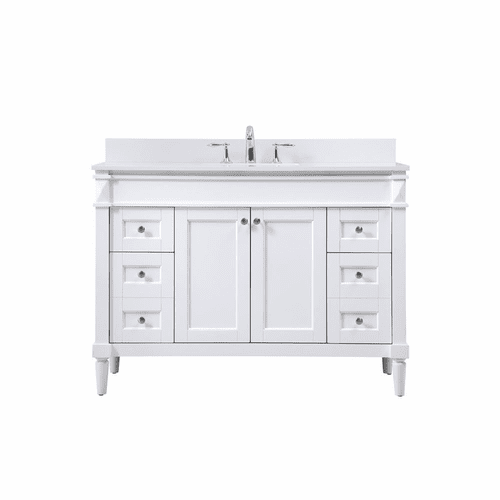Elegant Bennett 48" Single Bathroom Vanity - White - VF31848WH-BS